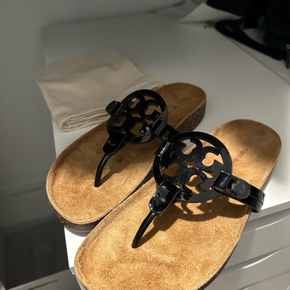 Brand new Tory Burch Black and Tan Sandals